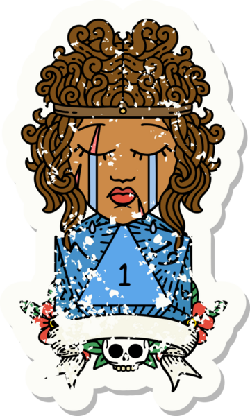 Retro Dövme Tarzı Ağlayan Barbar İnsan Bir insan tarafından çizilmiş doğal bir ruloyla