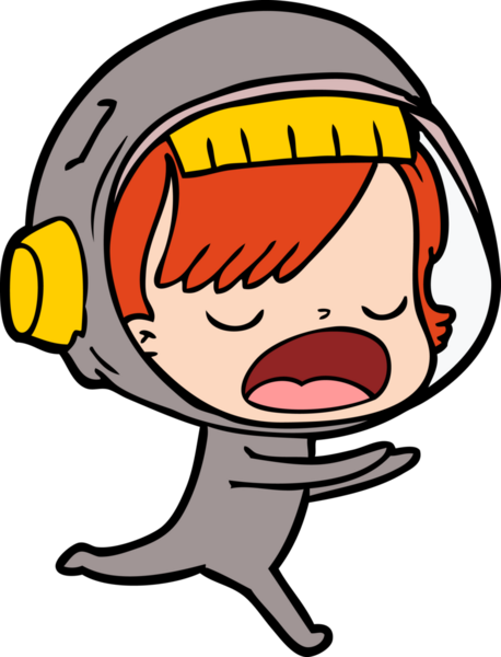 Bir insan tarafından çizilmiş astronot kadın.