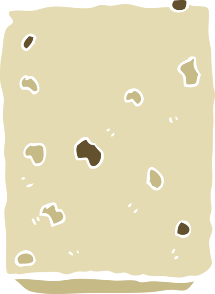 Bir insan tarafından çizilmiş düz renkli çizgi film bisküvisi