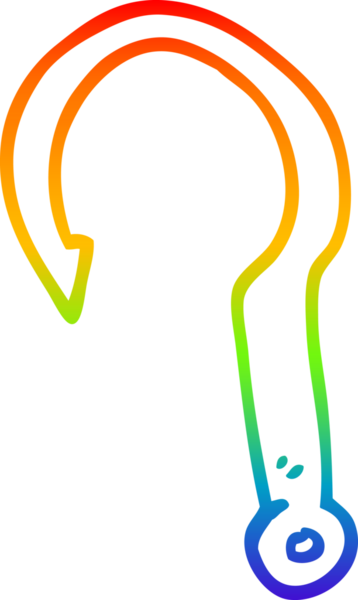 Bir insan tarafından çizilmiş karikatür balık kancasının çizimi.