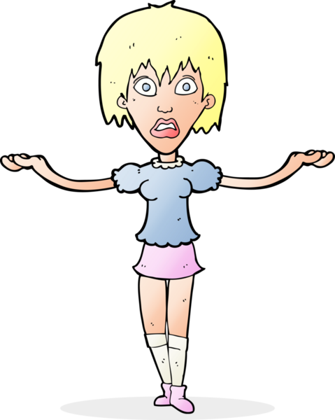 Bir insan tarafından çizilmiş omuz silken çizgi filmdeki kadın.