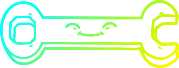 Bir insan tarafından çizilmiş çizgi film anahtarının soğuk gradyan çizimi