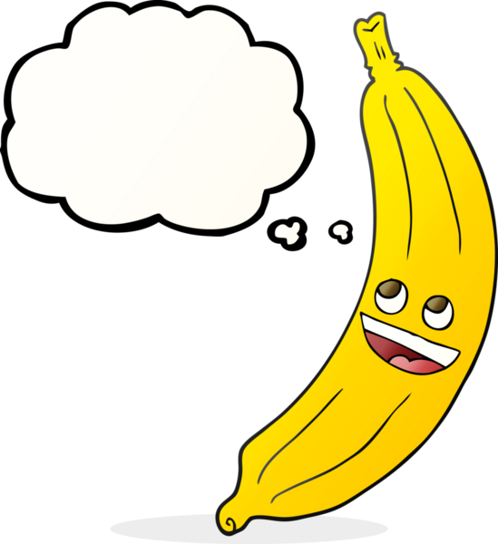 Bir insan tarafından çizilmiş serbest çizim baloncuk karikatür muz