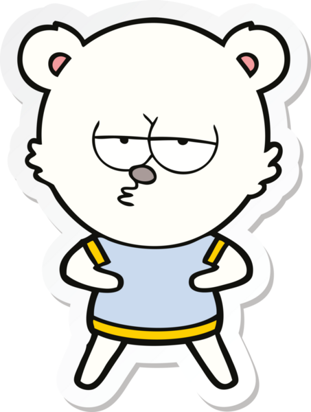 Bir insan tarafından çizilmiş sıkılmış bir kutup ayısının çıkartması.