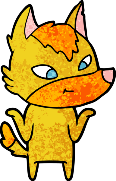 Bir insan tarafından çizilmiş tilki çizgi film karakteri