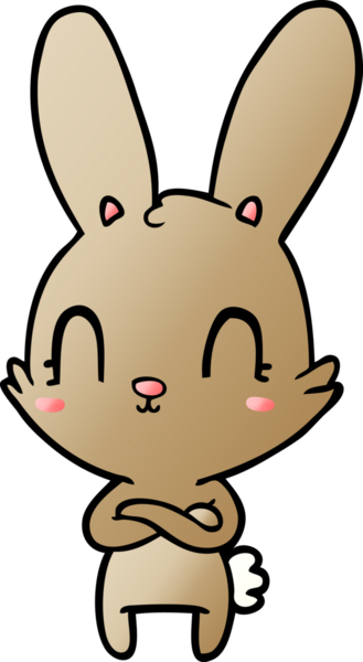 Bir insan tarafından çizilmiş şirin çizgi film tavşanı.