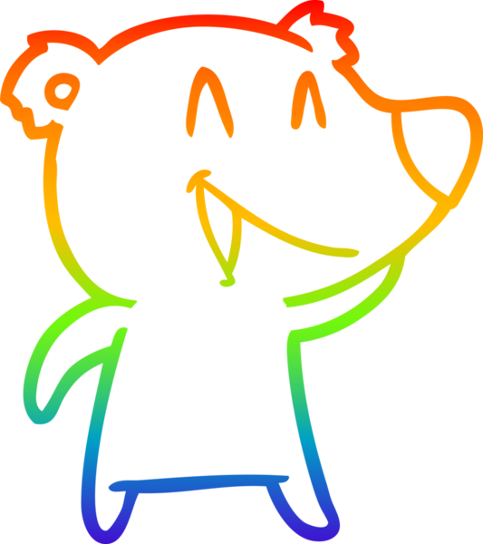 Gökkuşağı gradyan çizgisi Bir insan tarafından çizilmiş gülen ayı karikatürü