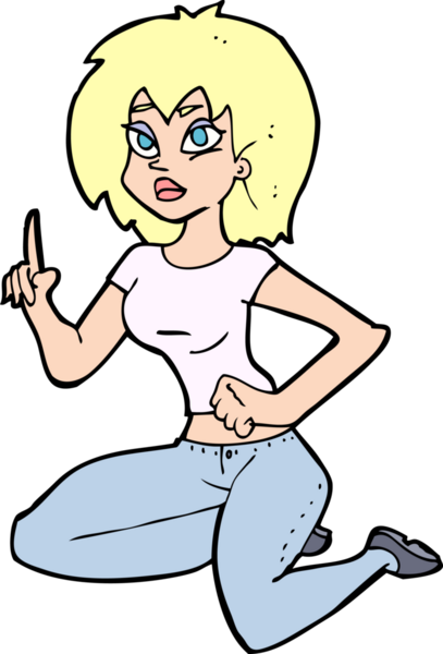 Bir insan tarafından çizilmiş bir fikirle oturan bir kadın.