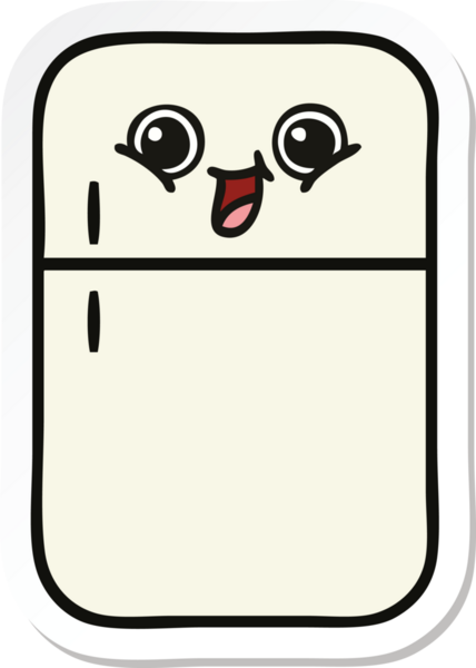 Bir insan tarafından çizilmiş şirin bir buzdolabı etiketi.