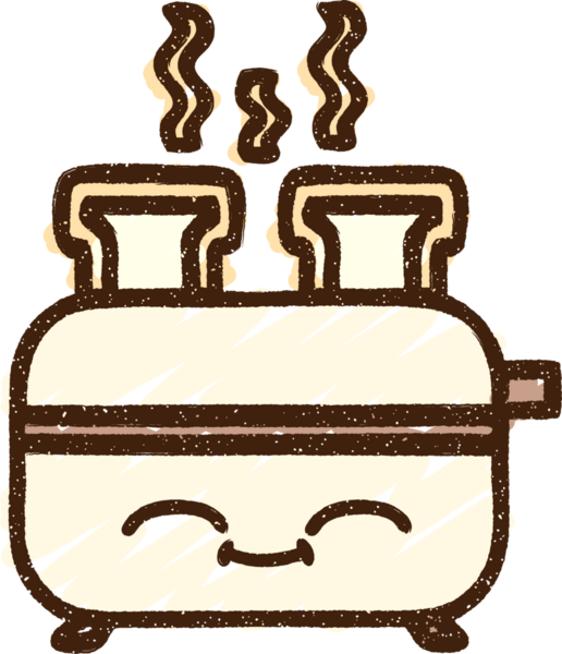 Bir insan tarafından çizilen tost makinesi tebeşiri