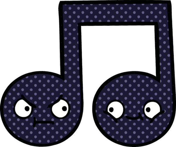 Bir insan tarafından çizilmiş bir notanın çizgi roman tarzı karikatürü