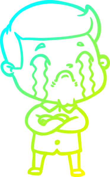 Bir insan tarafından çizilmiş ağlayan bir çizgi film karakteri çizimi.