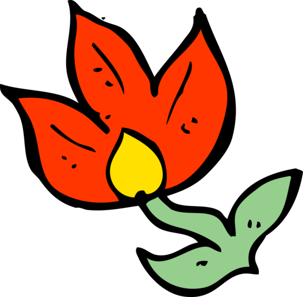 Bir insan tarafından çizilmiş karikatür çiçeği