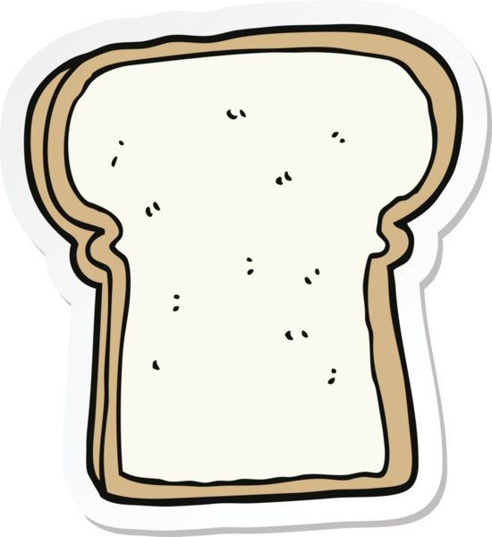 Bir insan tarafından çizilmiş bir ekmek diliminin çıkartması.