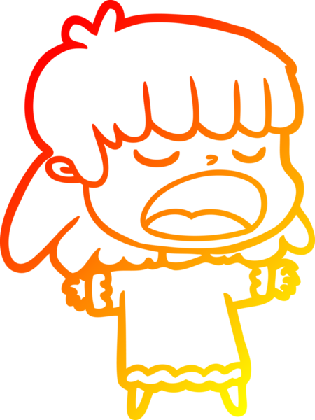 Bir insan tarafından yüksek sesle çizilmiş bir çizgi film kadını çizimi.