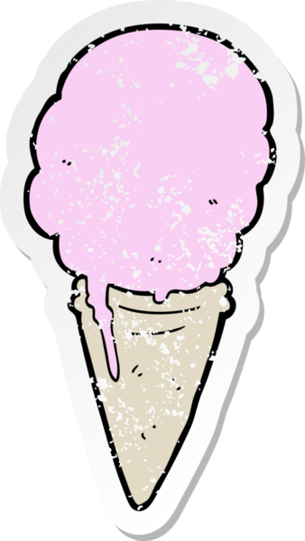 Bir insan tarafından çizilmiş karikatür dondurmasının sıkıntılı çıkartması.