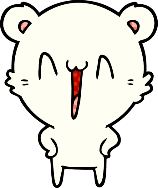 Bir insan tarafından çizilmiş mutlu kutup ayısı karikatürü