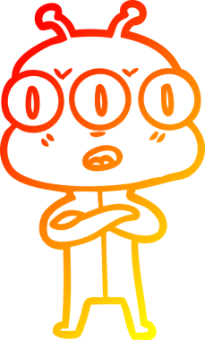 Bir insan tarafından çizilmiş üç gözlü bir karikatür çizimi.