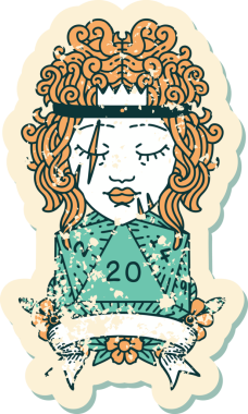 Retro Dövme Tarzı İnsan Barbarlığı Bir insan tarafından çizilmiş 20 zar ile