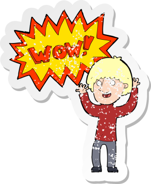 Bir insan tarafından çizilmiş bir karikatürün gerilimli çıkartması.