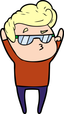 Bir insan tarafından çizilmiş havalı bir çizgi film.