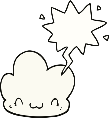 bir insan tarafından çizilmiş konuşma baloncuklu çizgi film bulutu