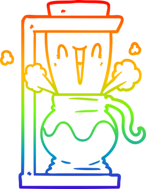 Bir insan tarafından çizilmiş çizgi film filtresi kahve makinesinin gradyan çizimi.