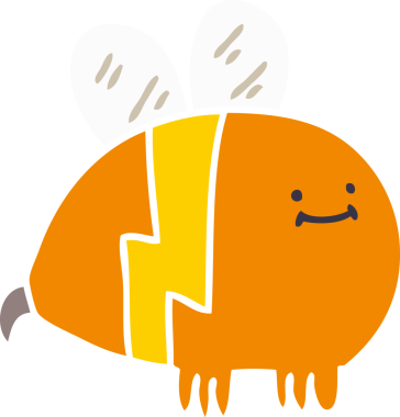 Bir insan tarafından çizilmiş garip bir çizgi film yaban arısı.