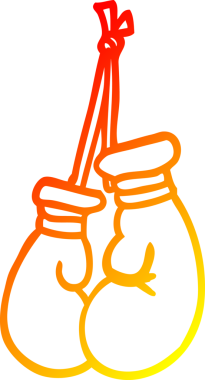 Bir insan tarafından çizilmiş bir çizgi film boks eldiveninin sıcak çizgi çizimi