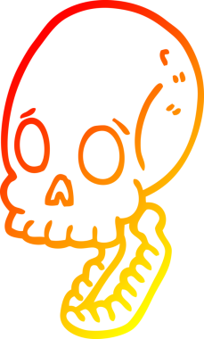 Bir insan tarafından çizilmiş bir karikatür kafatası çizimi