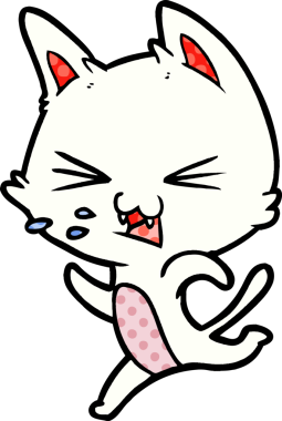 Bir insan tarafından çizilmiş kedi tıslaması.