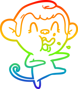 gökkuşağı gradyan çizimi çılgın bir çizgi film maymunu insan tarafından çizilmiş.