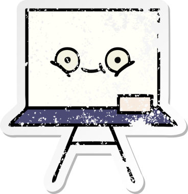 Bir insan tarafından çizilmiş beyaz bir karikatür çıkartması.