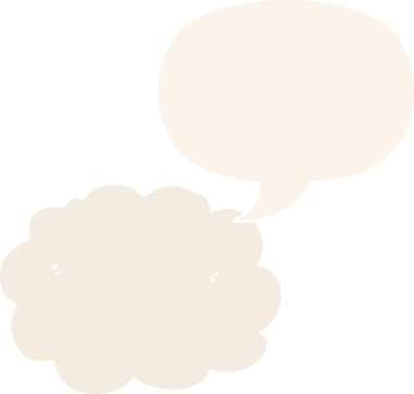 bir insan tarafından çizilmiş retro tarzı konuşma baloncuklu çizgi film bulutu