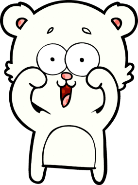 Bir insan tarafından çizilmiş mutlu kutup ayısı karikatürü