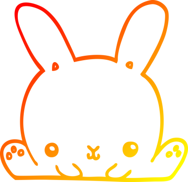 Bir insan tarafından çizilmiş çizgi film tavşanı çizimi