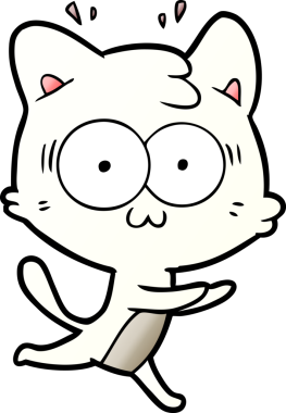 Çizgi film bir insan tarafından çizilmiş sürpriz kedi.