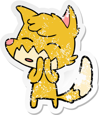 Bir insan tarafından çizilmiş tilki çizgi filminin sıkıntılı çıkartması.