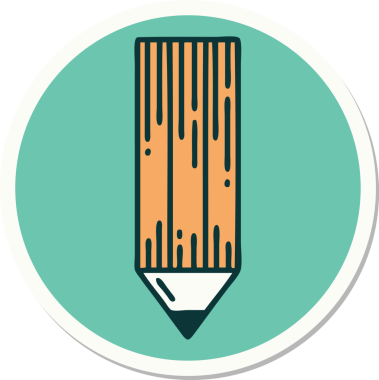 Bir insan tarafından çizilmiş kalemin geleneksel stiliyle dövme çıkartması.