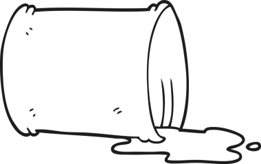 El yazısıyla çizilmiş siyah beyaz çizgi film bir insan tarafından çizilmiş petrol varili.