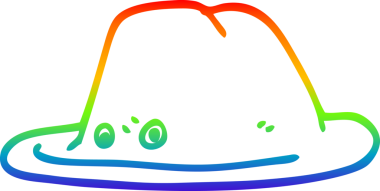 bir insan tarafından çizilmiş bir çizgi film şapkasının gradyan çizimi