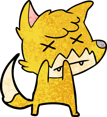 Bir insan tarafından çizilmiş ölü tilki çizgi filmi