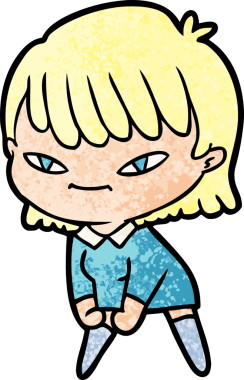 Bir insan tarafından çizilmiş karikatür kadın.