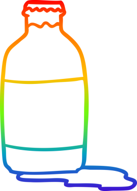 Bir insanın çizdiği yarım litre taze sütün gradyan çizgisi.