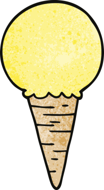 Bir insan tarafından çizilmiş karalama dondurma külahı.