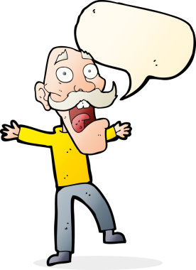 Bir insan tarafından çizilen konuşma baloncuğuyla yaşlı bir adamı şok etti.