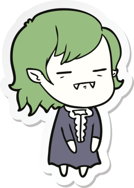 Bir insan tarafından çizilmiş ölümsüz vampir bir kızın çıkartması.