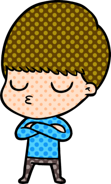 Bir insan tarafından çizilmiş sakin çocuk çizgi filmi.