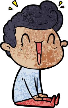 Bir insan tarafından çizilmiş heyecanlı bir çizgi film.