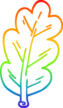 bir insan tarafından çizilmiş bir çizgi film yaprağının gradyan çizimi